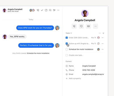 Turn any call, text, or voicemail into a task in seconds, with every task automatically linked to the conversation it came from, so context is never lost. Turn any call, text, or voicemail into a task in seconds, with every task automatically linked to the conversation it came from, so context is never lost.
