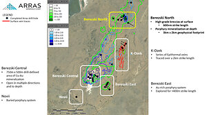 ARRAS MINERALS DRILLS 935.9M GRADING 0.71% CUEQ FROM SURFACE INCLUDING 214.9M GRADING 1.42% CUEQ STARTING AT 162.1M DEPTH FROM THE BEREZSKI NORTH PORPHYRY TARGET, ELEMES PROJECT IN KAZAKHSTAN