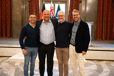 Left to Right: James Andronis, Co-Founder & CEO at Fresho; Andrew Nation, Managing Director of Nation Wilcox;  Huw Birrell, Co-Founder and COO at Fresho and Jamie Foale, General Manager UK & Ireland at Fresho