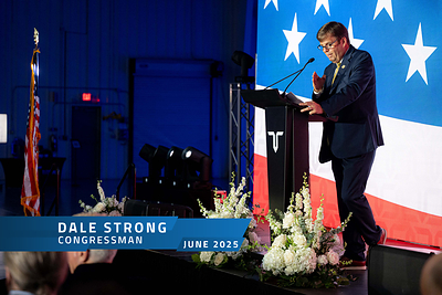 Congressman Dale Strong speaks at the Titomic USA ribbon-cutting ceremony, June 2025. Congressman Dale Strong speaks at the Titomic USA ribbon-cutting ceremony, June 2025.