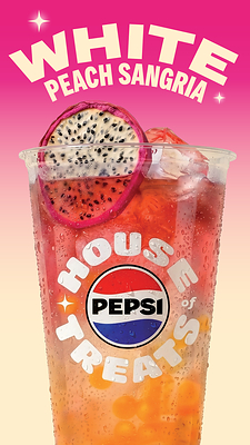 Pepsi “House of Treats” will begin rolling out from June 2026, debuting a diverse menu of crafted drinks spanning distinct flavour profiles including Yuzu Lychee and White Peach Sangria. Pepsi “House of Treats” will begin rolling out from June 2026, debuting a diverse menu of crafted drinks spanning distinct flavour profiles including Yuzu Lychee and White Peach Sangria.