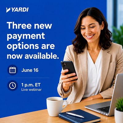 Yardi expands payment options for Canadian property managers with new Yardi Payment Processing capabilities