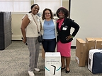 Rachelle Paul-Brutus, Executive Director of the Chicago Asthma Consortium, with Certified partner product donations at the 2026 CHW Educational Forum, Chicago, May 21, 2026.