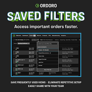 Ordoro Introduces Saved Filters to Simplify Order Management Workflows