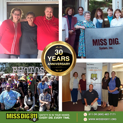 Derek Frossard and Lenita Scholer celebrate 30 years with MISS DIG 811. Derek Frossard and Lenita Scholer celebrate 30 years with MISS DIG 811.
