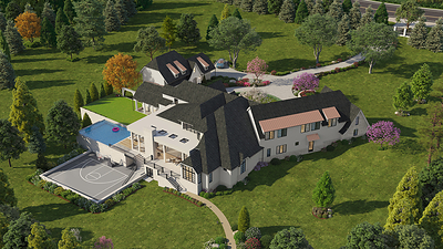Bartlett Manor with Optional Upgrades: Detached Carriage House, Pool & Sports Court