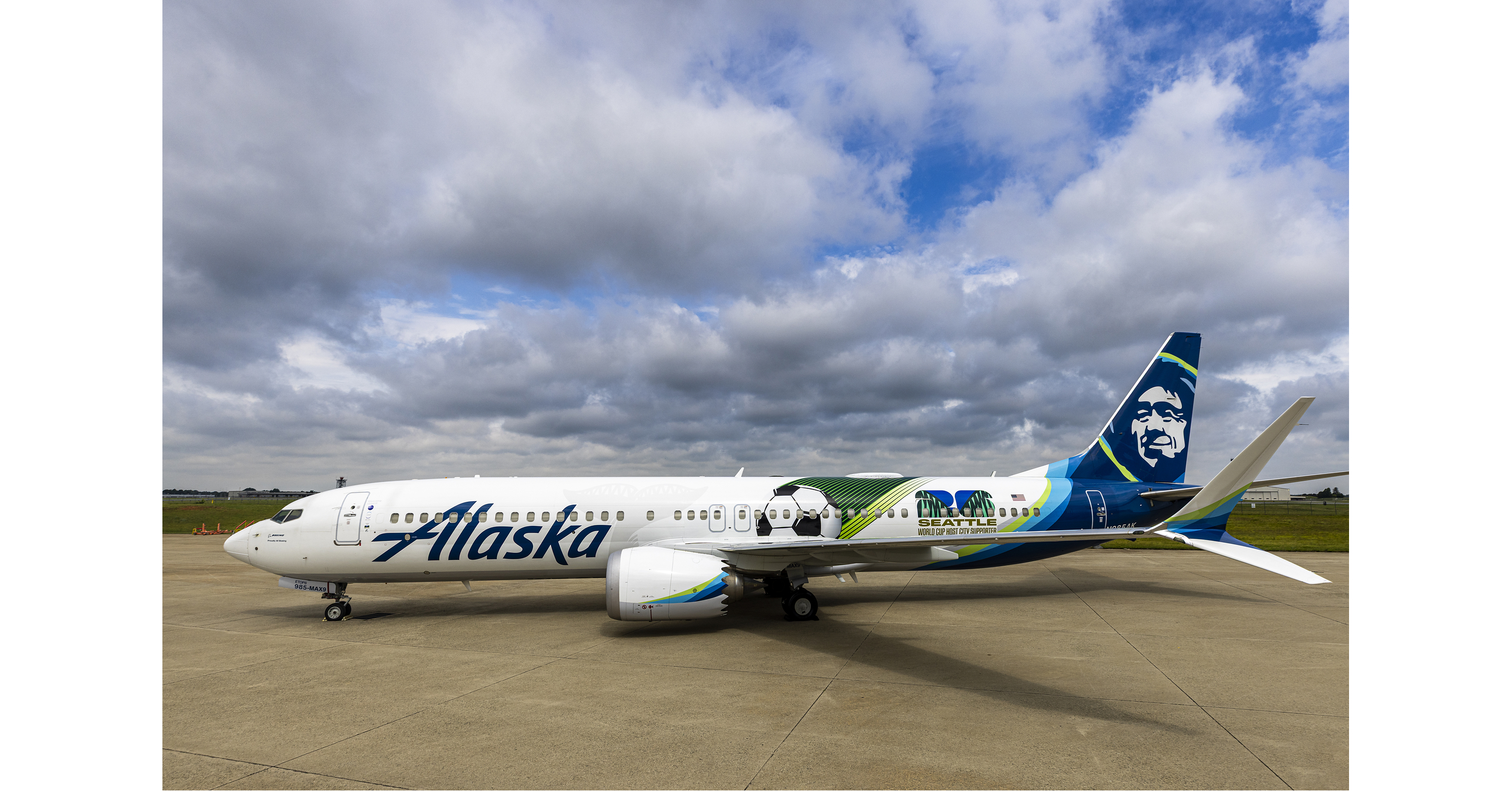 Alaska Airlines paints up for the World Cup
