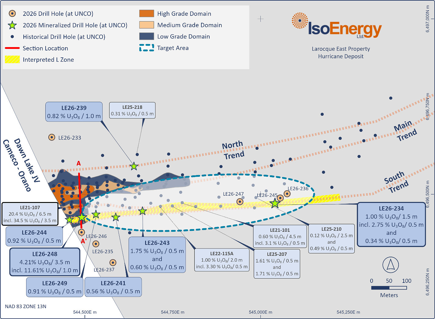 Figure 1 – Larocque East 2026 summer drill target areas Figure 1 – Larocque East 2026 summer drill target areas