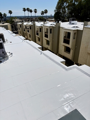 Commercial silicone roof coating