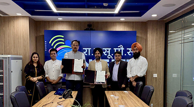 MoU signing ceremony at NIELIT Corporate Office, New Delhi. L to R: Representatives of Antier Solutions and NIELIT, including Dr. Alok Tripathi (NIELIT) and Vikram R. Singh (Antier Solutions)