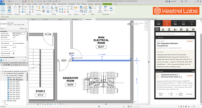 Kestrel Compliance Analysis identifies specific design element violations inside Revit. Kestrel Compliance Analysis identifies specific design element violations inside Revit.