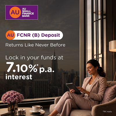 رفع بنك AU Small Finance Bank أسعار الفائدة على ودائع العملات الأجنبية لغير المقيمين (FCNR) إلى 7.10%*، معززًا خدماته المصرفية المتكاملة للهنود غير المقيمين