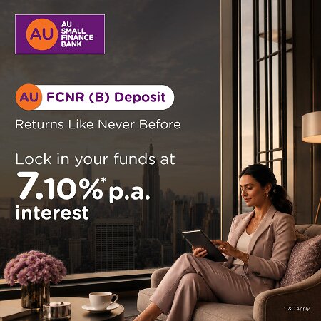 AU Small Finance Bank raises FCNR Deposit Rates to 7.10%*, Strengthens End-to-End NRI Banking Proposition This image opens in the lightbox