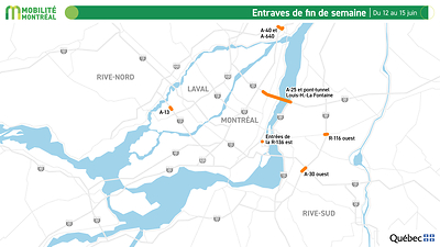 Entraves de fin de semaine, du 12 au 15 juin Entraves de fin de semaine, du 12 au 15 juin