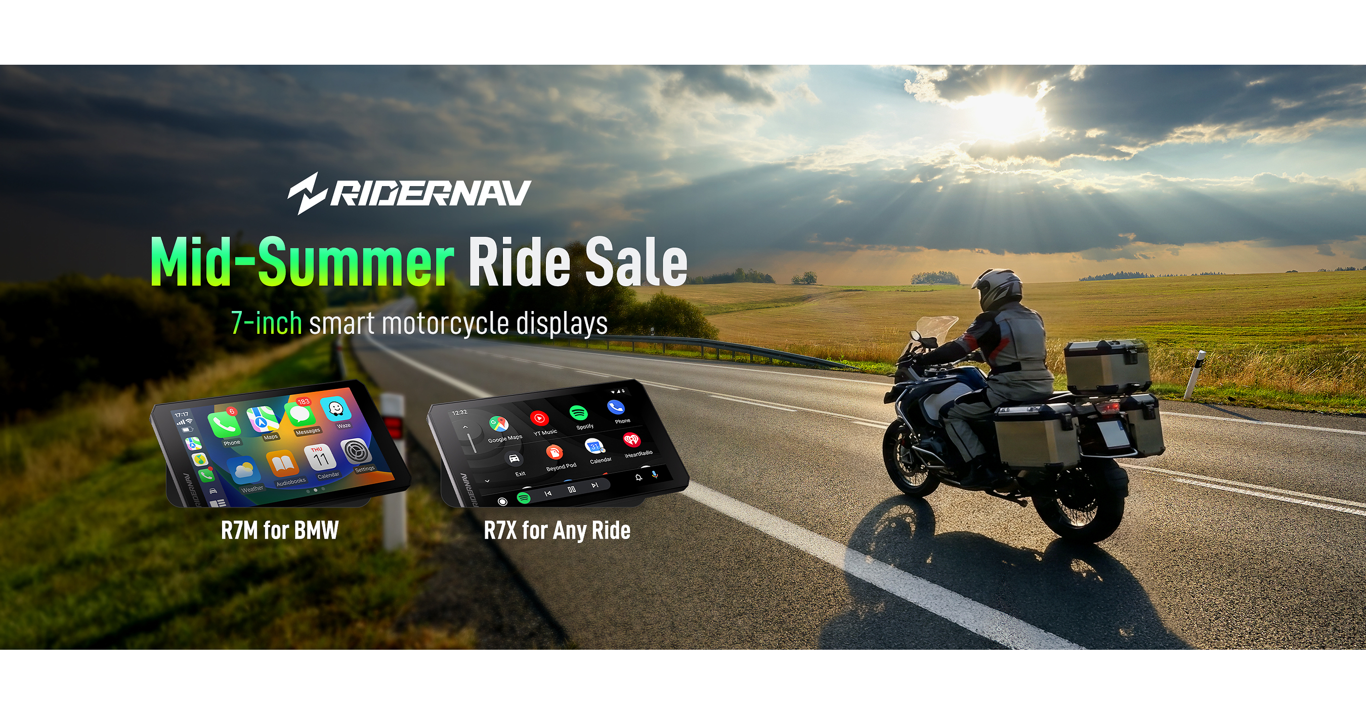 RiderNav présente ses écrans connectés de sept pouces pour motos au Mid-Summer Riding Festival