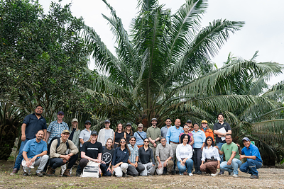 Representatives from North American buyer companies, smallholders, RSPO, and Conservation International during a field visit in the Ecuadorian Amazon