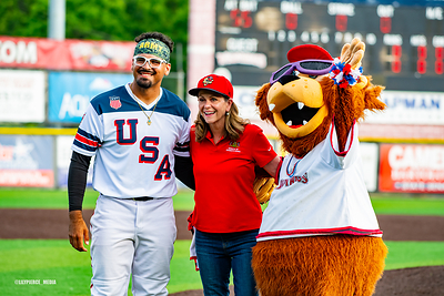 Pennsylvania State Senator Camera Bartolotta following her ceremonial first pitch.