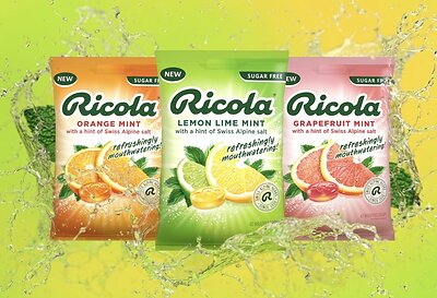 Available in Lemon Lime Mint, Orange Mint and Grapefruit Mint, Ricola's mouthwatering drops are crafted with vibrant citrus flavors, the brand's signature blend of herbs and a hint of Swiss Alpine Salt.