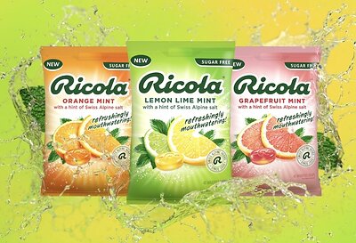 Available in Lemon Lime Mint, Orange Mint and Grapefruit Mint, Ricola's mouthwatering drops are crafted with vibrant citrus flavors, the brand's signature blend of herbs and a hint of Swiss Alpine Salt.