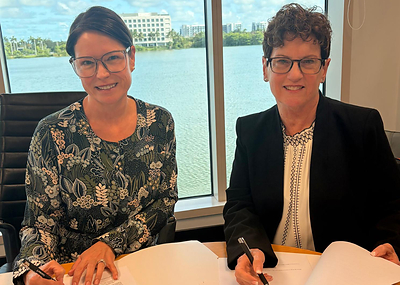 Carolyne Doyon and Eileen Kett at official signing