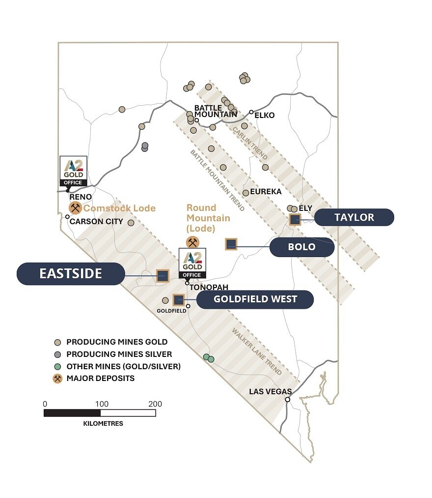 Map 1: Location of the Taylor Silver-Gold Project, Nevada Map 1: Location of the Taylor Silver-Gold Project, Nevada