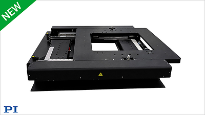 PI’s new linear-motor driven XY stage with large aperture, >12x12” travel and nanometer resolution is designed and manufactured in the USA. PI’s new linear-motor driven XY stage with large aperture, >12x12” travel and nanometer resolution is designed and manufactured in the USA.