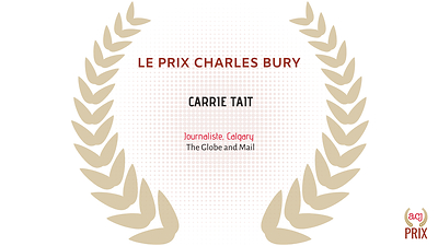 L'Association Canadienne des Journalistes rend hommage à Carrie Tait pour son engagement en faveur du journalisme d'investigation, son courage professionnel et sa défense du droit du public à l'information