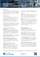 CMMC Compliance Cover Page and Matrix