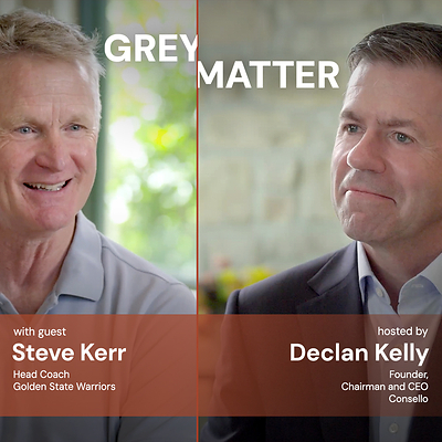 Golden State Warriors Head Coach Steve Kerr joins Consello's Declan Kelly on Grey Matter.
