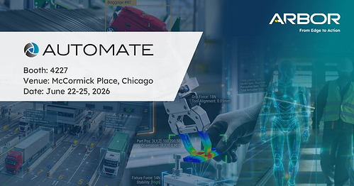 ARBOR Technology showcases Intel Panther Lake-powered Edge AI and Physical AI solutions at Automate. ARBOR Technology showcases Intel Panther Lake-powered Edge AI and Physical AI solutions at Automate.
