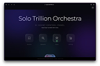 Solo Trillion Orchestra home screen showing Persona, Research, Rosie, and Writing modules in one AI Agent Control Panel.