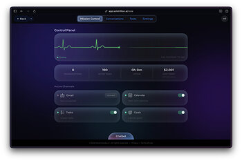Rosie Mission Control shows agent status, active tasks, connected channels, and operating metrics from one command center.