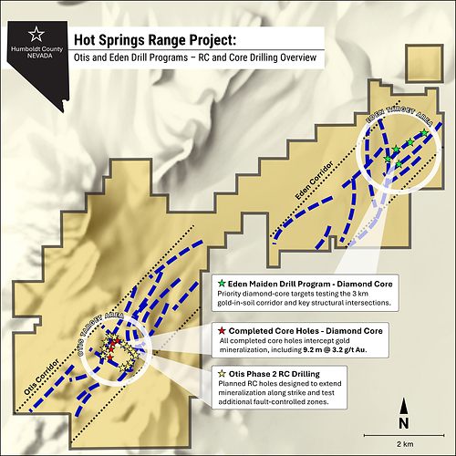 Figure 1. Hot Springs Range Project – Planned and Completed Drilling Figure 1. Hot Springs Range Project – Planned and Completed Drilling