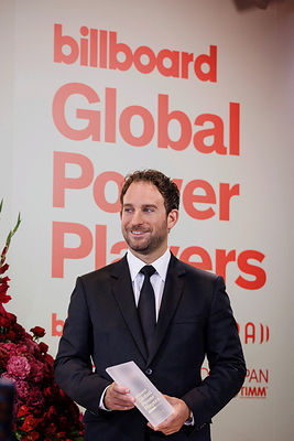 Brandon Silverstein, CEO of Avex Music Group, accepted the Global Growth Award at Billboard's Global Power Player event in Tokyo on Friday. Photo courtesy of Billboard. 