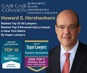 Howard Hershenhorn Ranked Top 10 Attorneys Across All Practice Areas and Among Top 5 Personal Injury Lawyers in New York Metro by Super Lawyers 2026