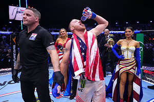 Monster Energy's Justin Gaethje Defeats Ilia Topuria to Claim UFC Lightweight Championship at UFC Freedom 250