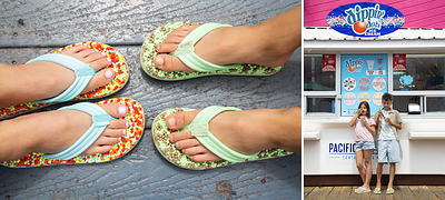 Sanuk Bubblecush and Dippin' Dots kids sandals