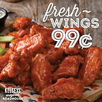 FOR THE FIRST TIME EVER, KELSEYS SERVES UP $0.99 FRESH WINGS AFTER 8 PM