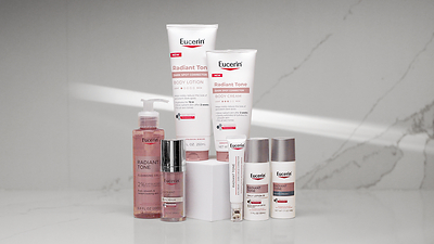Eucerin’s Radiant Tone Face and Body Collection.