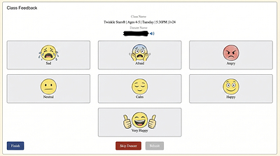 Illustrative recreation of the custom-built tablet application used for immediate mood assessment.