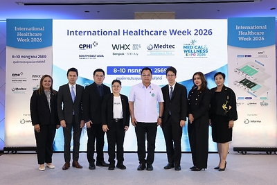 Key industry leaders joined the International Healthcare Week 2026 Press Conference (from left to right):
Ms. Rungphech Chitanuwat — Regional Portfolio Director – ASEAN, Informa Markets;
Asst. Prof. Dr. Korpong Rookkapan, M.D. - Assistant Chief Executive Officer, Praram 9 Hospital;
Mr. Chatuphon Charoenkitpaiboon PhD. — Deputy Managing Director, Government Pharmaceutical Organization (GPO);
Dr. Krithpaka Boonfueng — Executive Director, National Innovation Agency (NIA);
Dr. Phuwadech Surakhot — Director-General, Department of Health Service Support (DHSS);
Dr. Pasu Sirisalee — Research Group Director, Biofunctional Materials and Devices Research Group, National Metal and Materials Technology Center (MTEC), National Science and Technology Development Agency (NSTDA)
Ms. Wongkot Yuprathanporn — Deputy Director, Sukavet Hospital & Director, Bangkok Inter-Care College;
Dr. Kanyarat Kuisuwan — Director, Bureau of Integrated Medical Industry Promotion, DHSS
shared their insights in a panel discussion on "Thailand's Readiness to Drive the Country Toward a Global Health Hub in Terms of Public Health Services and Industry." Key industry leaders joined the International Healthcare Week 2026 Press Conference (from left to right):
Ms. Rungphech Chitanuwat — Regional Portfolio Director – ASEAN, Informa Markets;
Asst. Prof. Dr. Korpong Rookkapan, M.D. - Assistant Chief Executive Officer, Praram 9 Hospital;
Mr. Chatuphon Charoenkitpaiboon PhD. — Deputy Managing Director, Government Pharmaceutical Organization (GPO);
Dr. Krithpaka Boonfueng — Executive Director, National Innovation Agency (NIA);
Dr. Phuwadech Surakhot — Director-General, Department of Health Service Support (DHSS);
Dr. Pasu Sirisalee — Research Group Director, Biofunctional Materials and Devices Research Group, National Metal and Materials Technology Center (MTEC), National Science and Technology Development Agency (NSTDA)
Ms. Wongkot Yuprathanporn — Deputy Director, Sukavet Hospital & Director, Bangkok Inter-Care College;
Dr. Kanyarat Kuisuwan — Director, Bureau of Integrated Medical Industry Promotion, DHSS
shared their insights in a panel discussion on "Thailand's Readiness to Drive the Country Toward a Global Health Hub in Terms of Public Health Services and Industry."