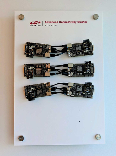 A Silicon Labs Matter Test Network node cluster.