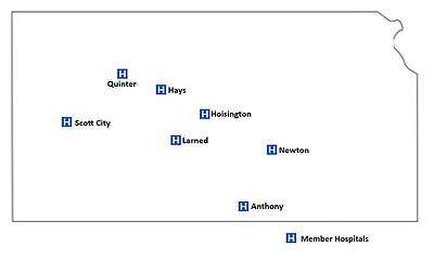 Locations of the seven hospitals in the Kansas High Value Network Locations of the seven hospitals in the Kansas High Value Network