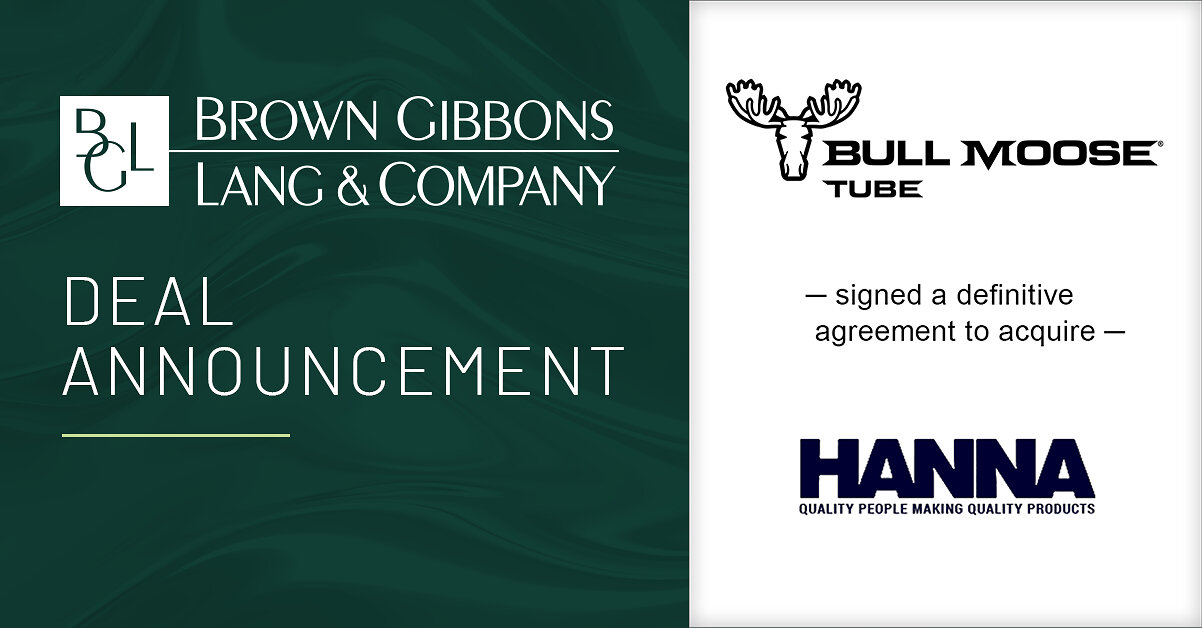 BGL Announces Bull Moose Tube Company has Reached a Definitive Agreement to Acquire Hanna Steel Corporation