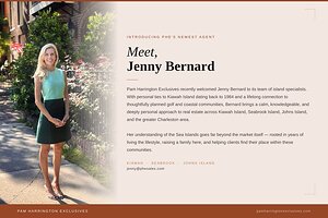 Pam Harrington Exclusives Adds Real Estate Veteran Jenny Bernard to Its Kiawah Island Team of Specialists