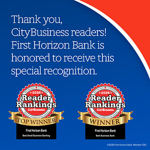 First Horizon Bank Recognized in CityBusiness Reader Rankings