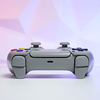 Rear view of Killscreen SFC-1, showing its soft gray finish, shoulder buttons, USB-C port, and SNES-style multicolor accents