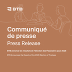 BTB Announces the Results of the 2026 Election of Trustees
