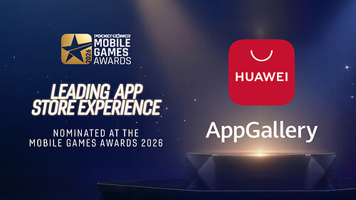 HUAWEI AppGallery nominated for ”Leading App Store Experience” at the Pocket Gamer Mobile Games Awards 2026. HUAWEI AppGallery nominated for ”Leading App Store Experience” at the Pocket Gamer Mobile Games Awards 2026.