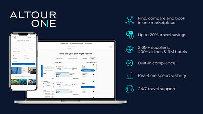 By combining direct connections, supplier partner content and broader marketplace options, ALTOUR One allows travelers to find, compare and book what they need in one easy-to-use platform. By combining direct connections, supplier partner content and broader marketplace options, ALTOUR One allows travelers to find, compare and book what they need in one easy-to-use platform.